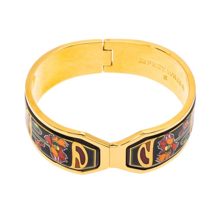 Pre Owned Frey Wille Gold Plated Fire Enamel Hommage a Alphonse Mucha Contessa Bracelet S