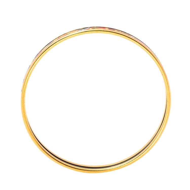 Pre Owned Frey Wille Multicolor Passionate Russia Golden Kalinka Bordered Ultra Bangle Bracelet