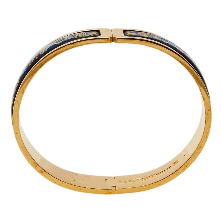 Pre Owned Frey Wille Gold Plated Fire Enamel Hommage à Gustav Klimt Ballerina Clasp Bangle L