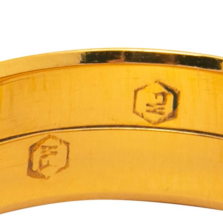 Pre Owned Frey Wille Gold Plated Hommage à Alphonse Mucha Band Ring Size EU 50