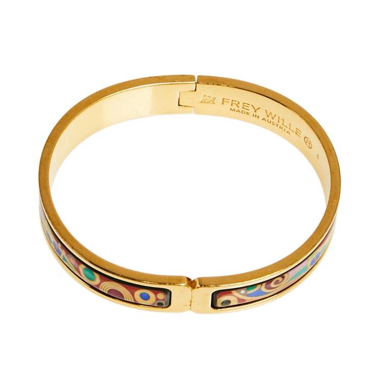 Pre Owned Frey Wille Hommage à Gustav Klimt Hoffnung Ballerina Clasp Bangle S
