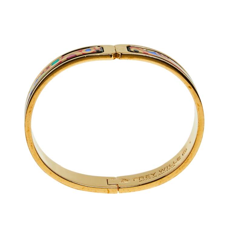 Pre Owned Frey Wille Hommage à Gustav Klimt Hoffnung Ballerina Clasp Bangle S