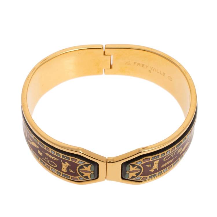 Pre Owned Frey Wille Gold Plated Egyptian Cleopatra Cuff Bracelet