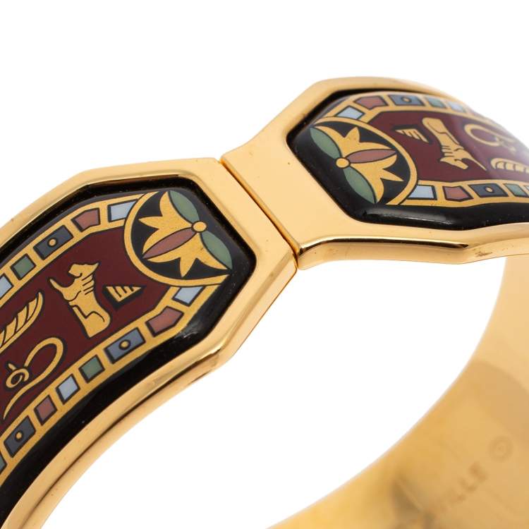 Pre Owned Frey Wille Gold Plated Egyptian Cleopatra Cuff Bracelet