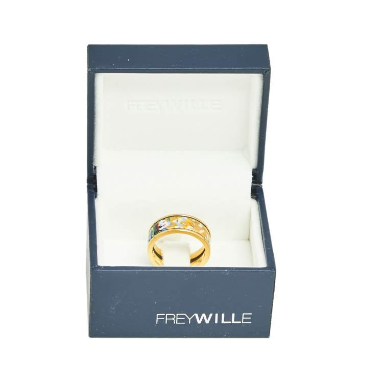 Pre Owned Frey Wille Hommage à Claude Monet Gold Plated Band Ring Size EU 54