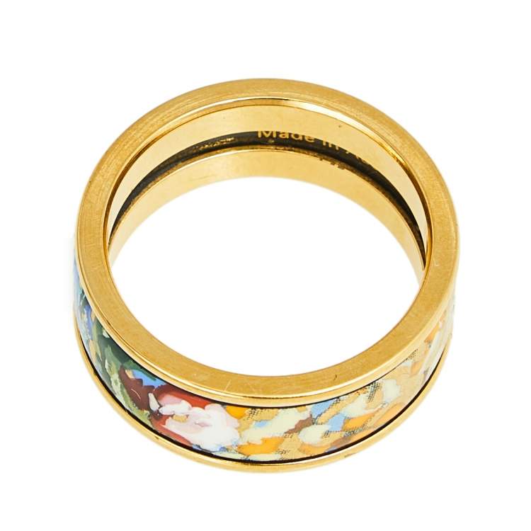 Pre Owned Frey Wille Hommage à Claude Monet Gold Plated Band Ring Size EU 54