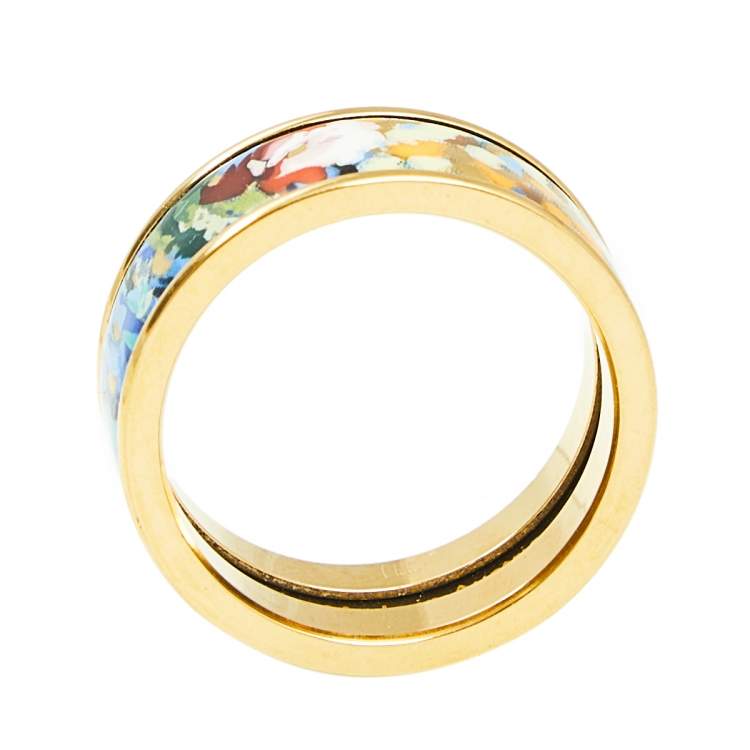 Pre Owned Frey Wille Hommage à Claude Monet Gold Plated Band Ring Size EU 54