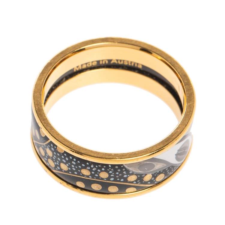 Pre Owned Frey Wille Monochrome Hommage à Gustav Klimt Nixe Miss Ring EU 56