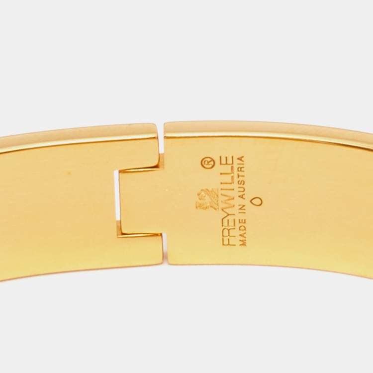 Pre Owned Frey Wille Hommage à Hundertwasser Fire Enamel Gold Plated Clasp Ballerina Bangle Bracelet