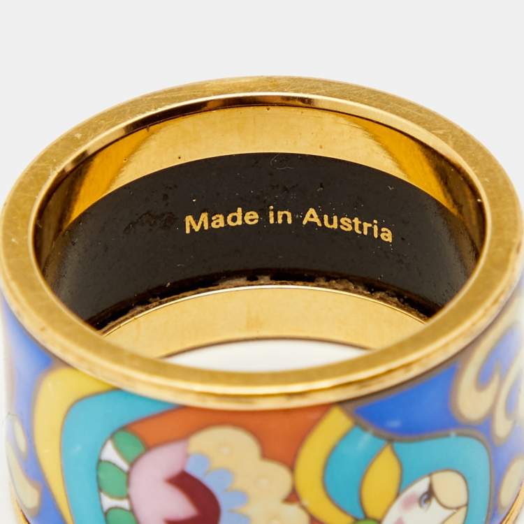 Pre Owned Frey Wille Multicolor My Matryoshka Diva Ring Size EU 56