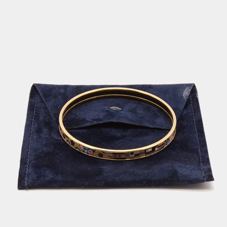 Pre Owned Frey Wille Hommage à Gustav Klimt The Ultimate Kiss Bordered Ultra Bangle