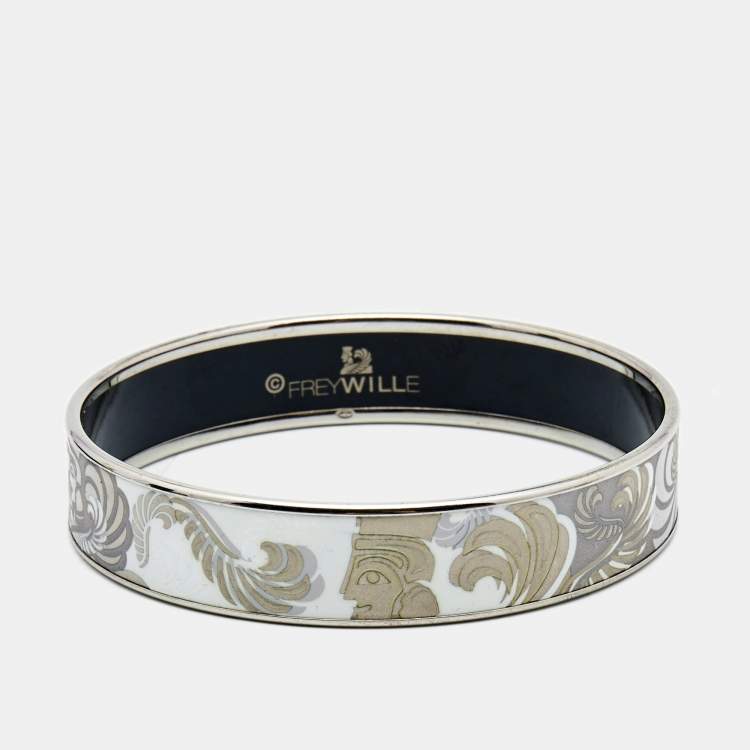 Pre Owned Frey Wille Magic Sphinx White Pearl Bordered Miss Bangle