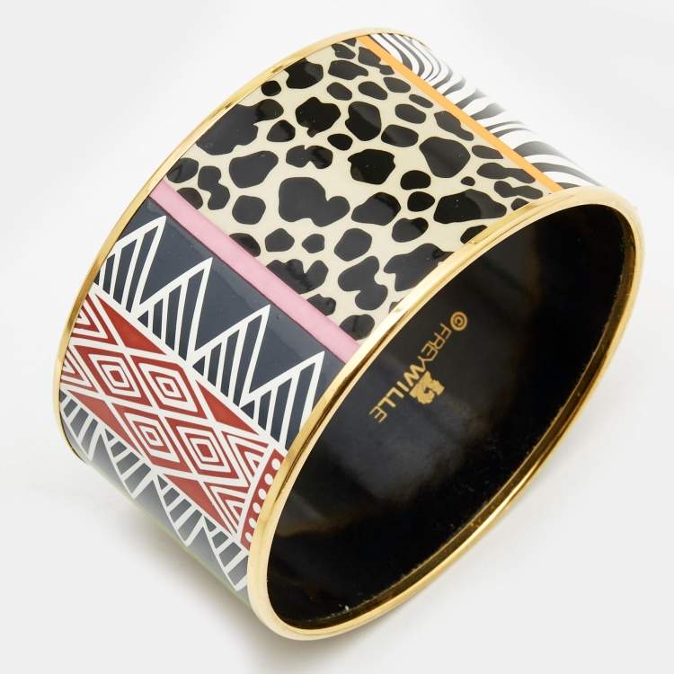 Pre Owned Frey Wille Spirit Of Africa Safari Bordered Diva Bangle