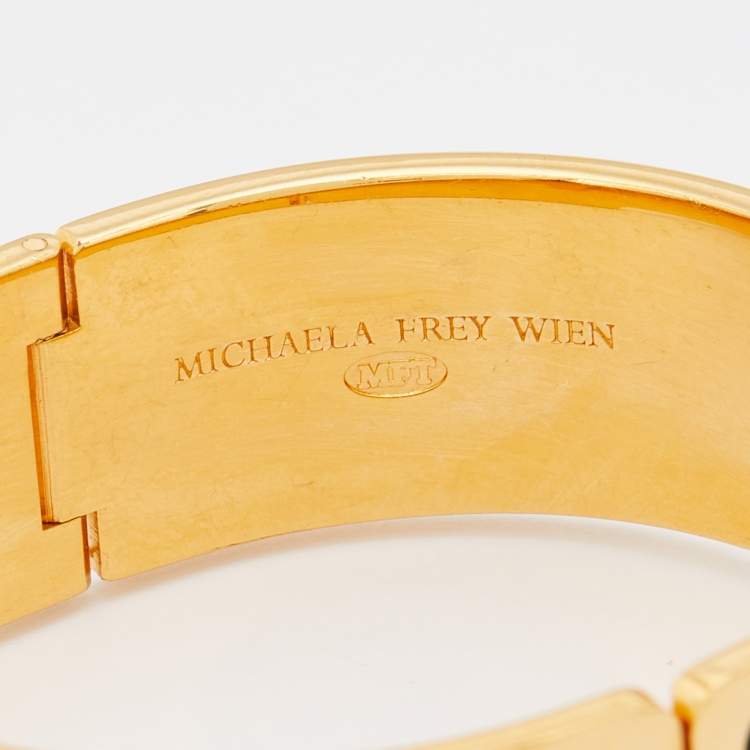 Pre Owned Frey Wille Vintage Fire Enamel Gold Tone Bracelet