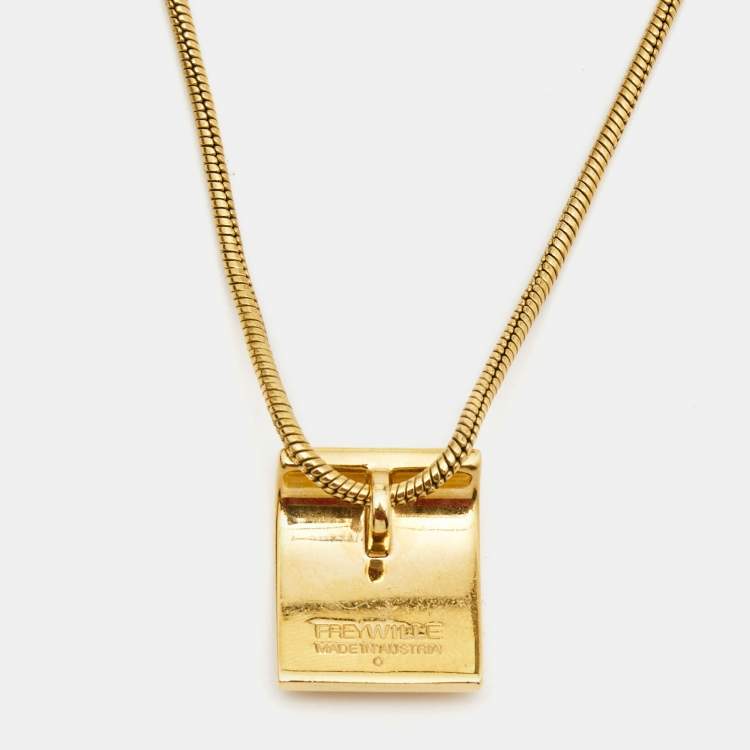 Pre Owned Frey Wille Magic Sphinx Fire Enamel Gold Plated Ring & Necklace Set