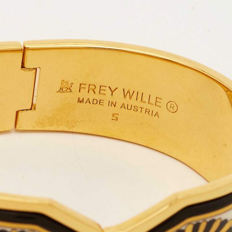Pre Owned Frey Wille Roman Venus Aphrodite Contessa Fire Enamel Gold Plated Clasp Bracelet