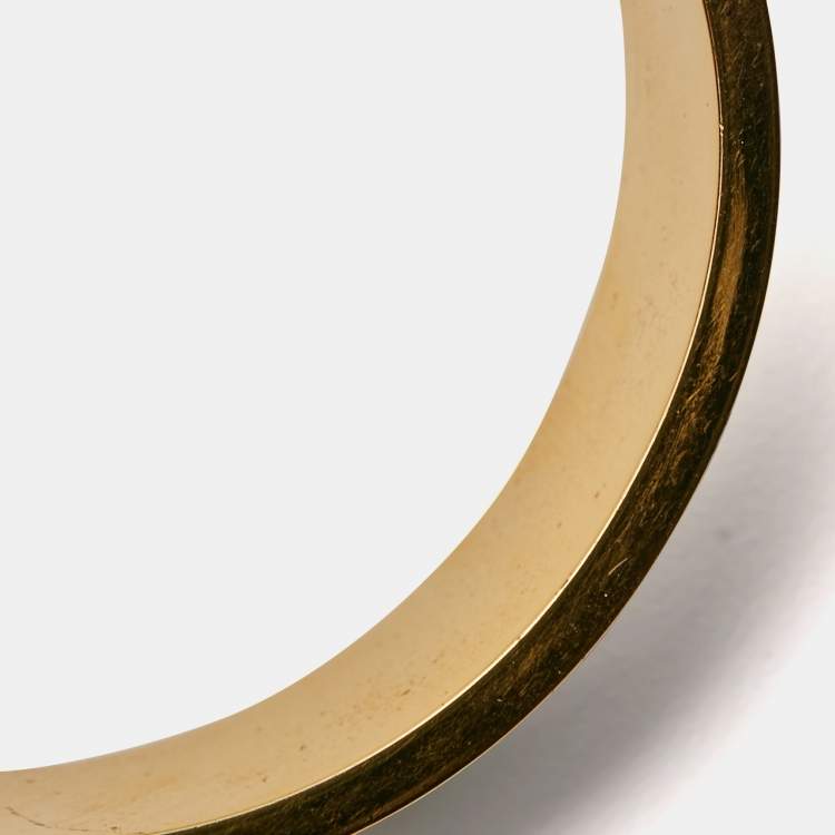 Pre Owned Frey Wille Fire Enamel Gold Tone Bangle Bracelet