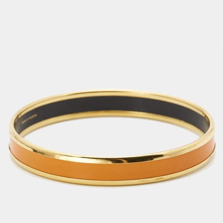 Pre Owned Frey Wille Enamel Gold Tone Bangle Bracelet