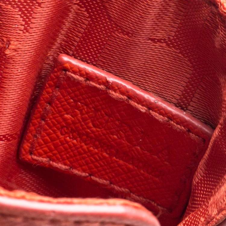 Pre Owned Furla Orange Leather Phone Case 