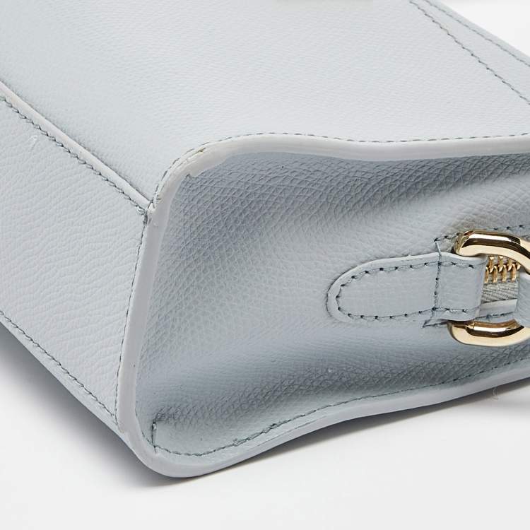 Pre Owned Furla Blue Leather 1927 Zip Crossbody Bag