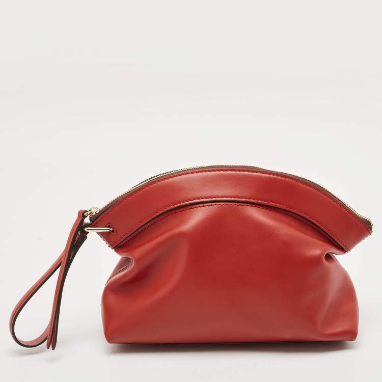 Pre Owned Furla Red Leather Erica Pouch