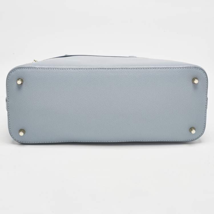 Pre Owned Furla Light Blue Leather Medium Piper Dome Satchel