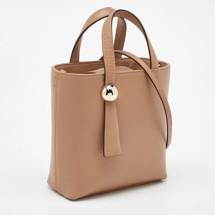 Pre Owned Furla Beige Leather Divide It Mini Tote