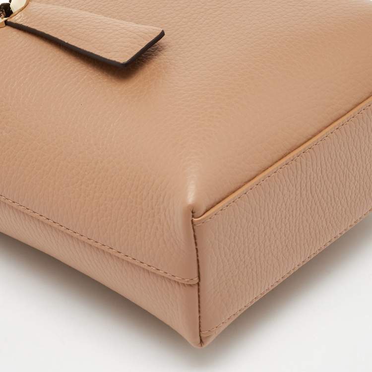 Pre Owned Furla Beige Leather Divide It Mini Tote
