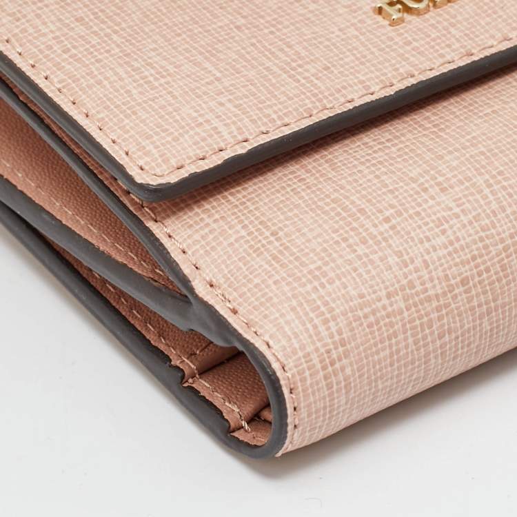 Pre Owned Furla Dusty Pink Leather Compact Wallet