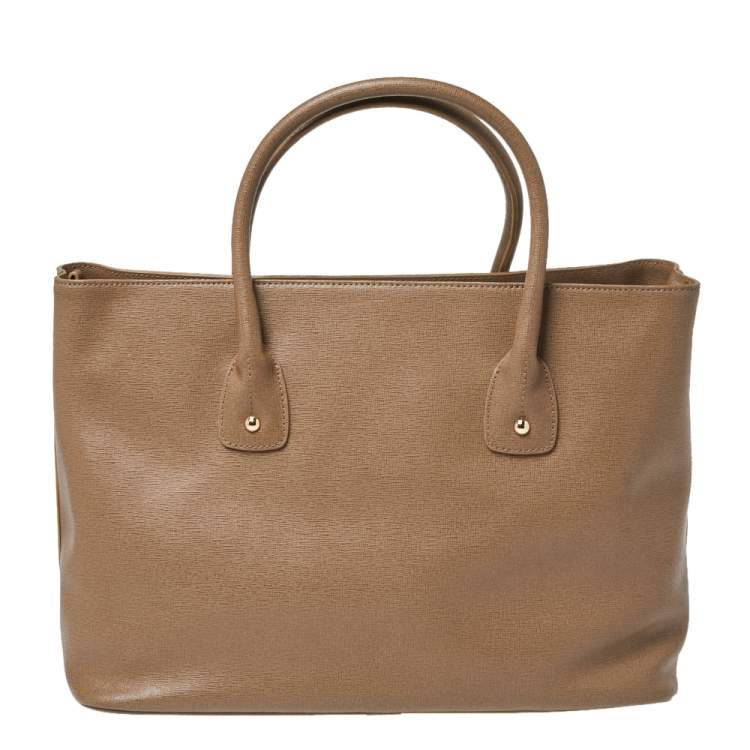 Pre Owned Furla Brown Leather Large Linda Tote