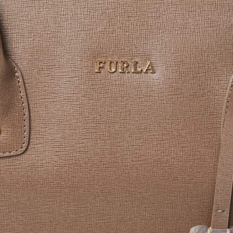 Pre Owned Furla Brown Leather Large Linda Tote