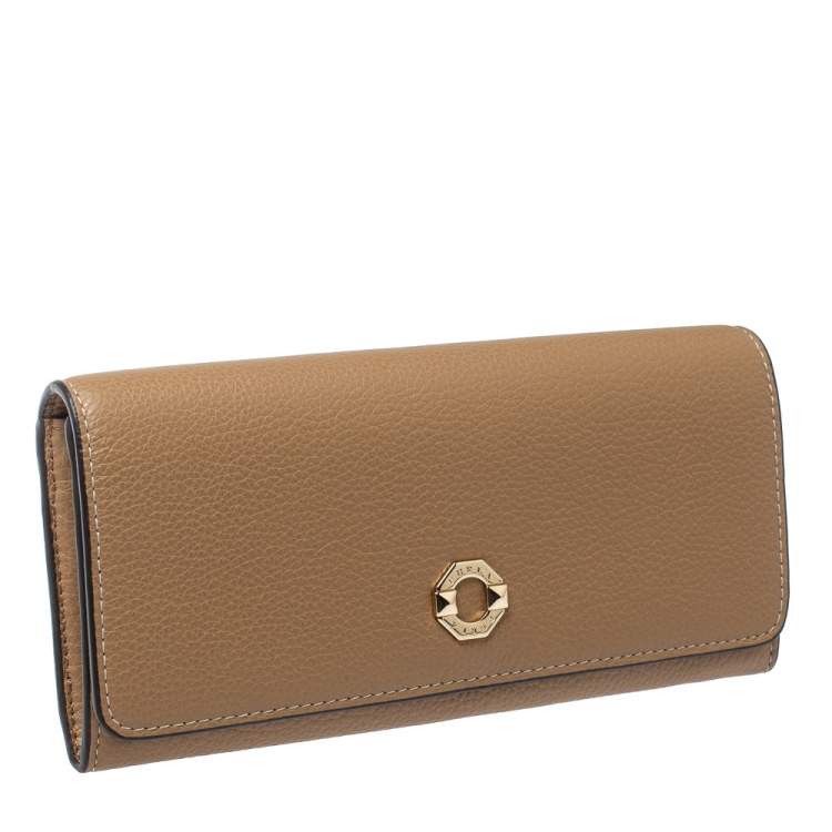 Pre Owned Furla Brown Leather Flap Continental Wallet