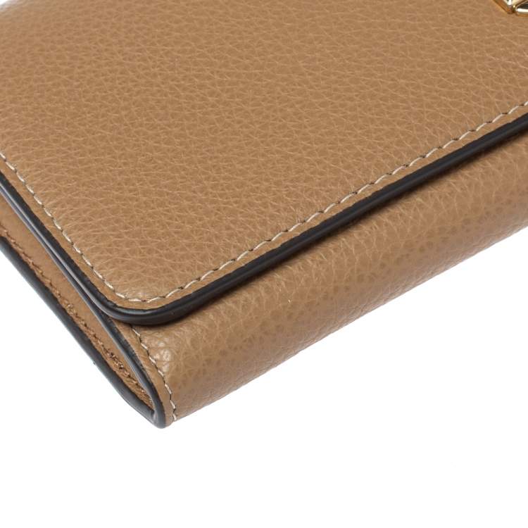 Pre Owned Furla Brown Leather Flap Continental Wallet