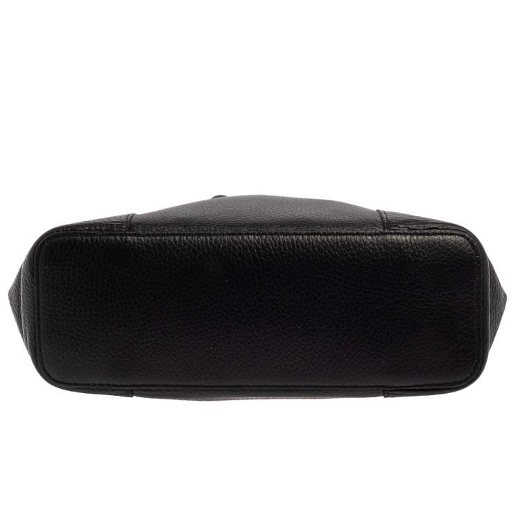 Pre Owned Furla Black Grained Leather Small Tote