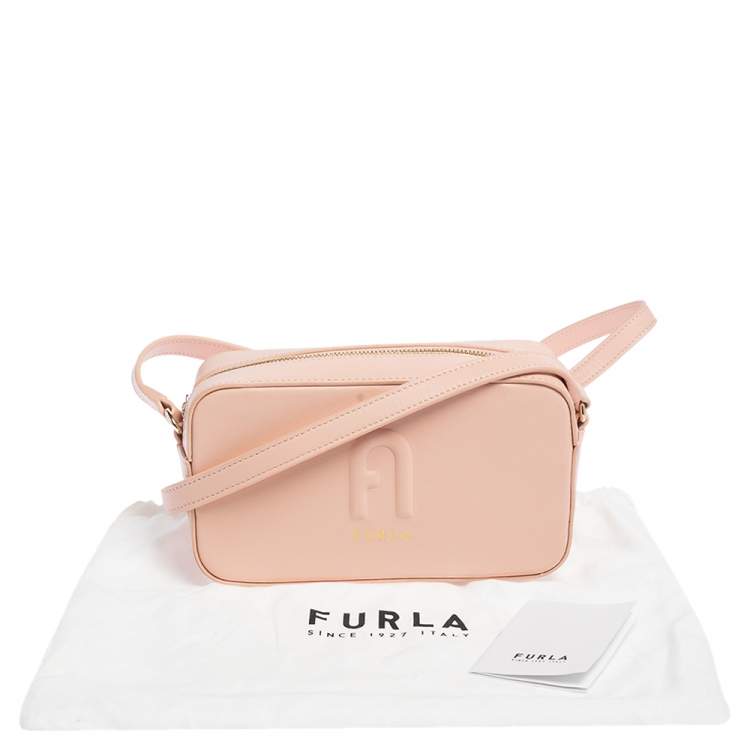مملوكة مسبقًا Furla Powder Pink Leather Mini Rita Camera Crossbody Bag