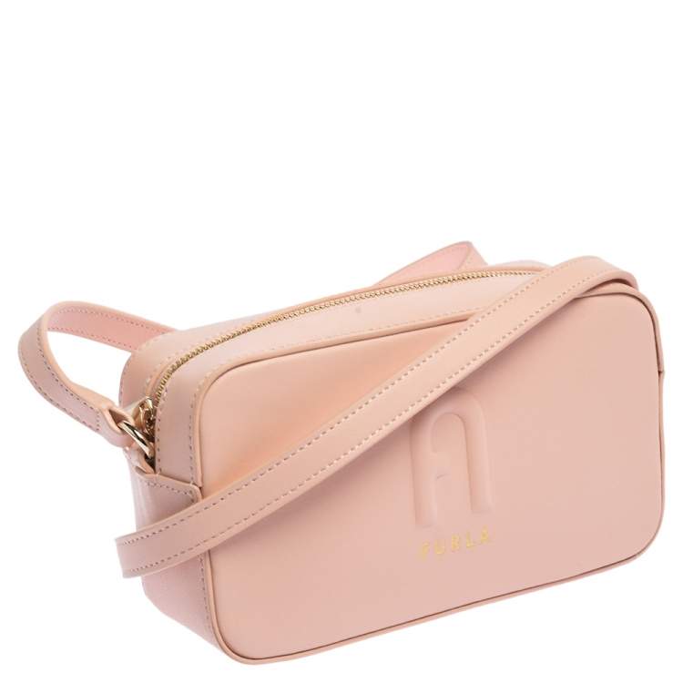 مملوكة مسبقًا Furla Powder Pink Leather Mini Rita Camera Crossbody Bag