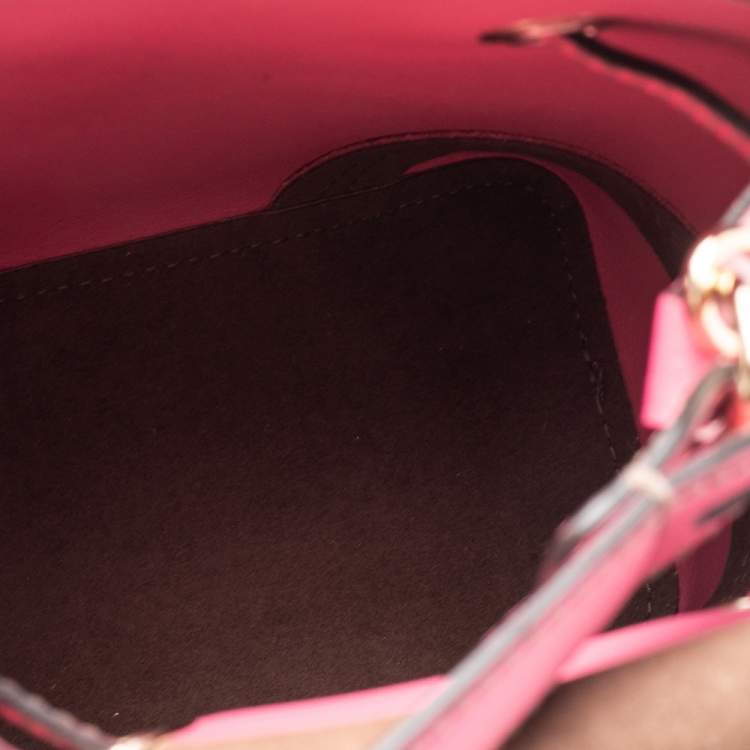 Pre Owned Furla Pink Leather Mini Stacy Bucket Bag