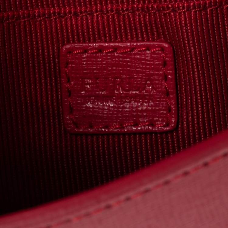Pre Owned Furla Red Leather Metropolis Chain Shoulder Bag