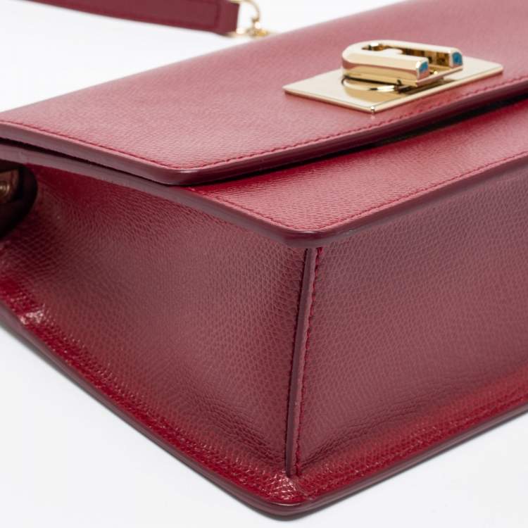 Pre Owned Furla Red Leather Mini 1927 Crossbody Bag