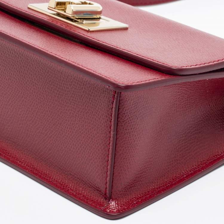 Pre Owned Furla Red Leather Mini 1927 Crossbody Bag
