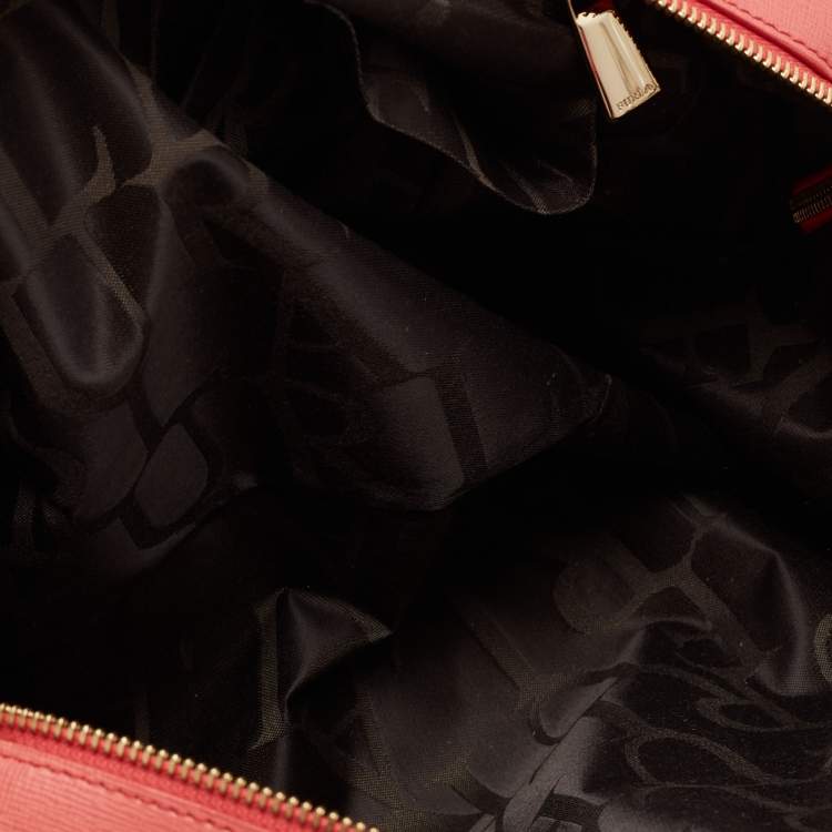 Pre Owned Furla Pink Leather Medium Boston Bag