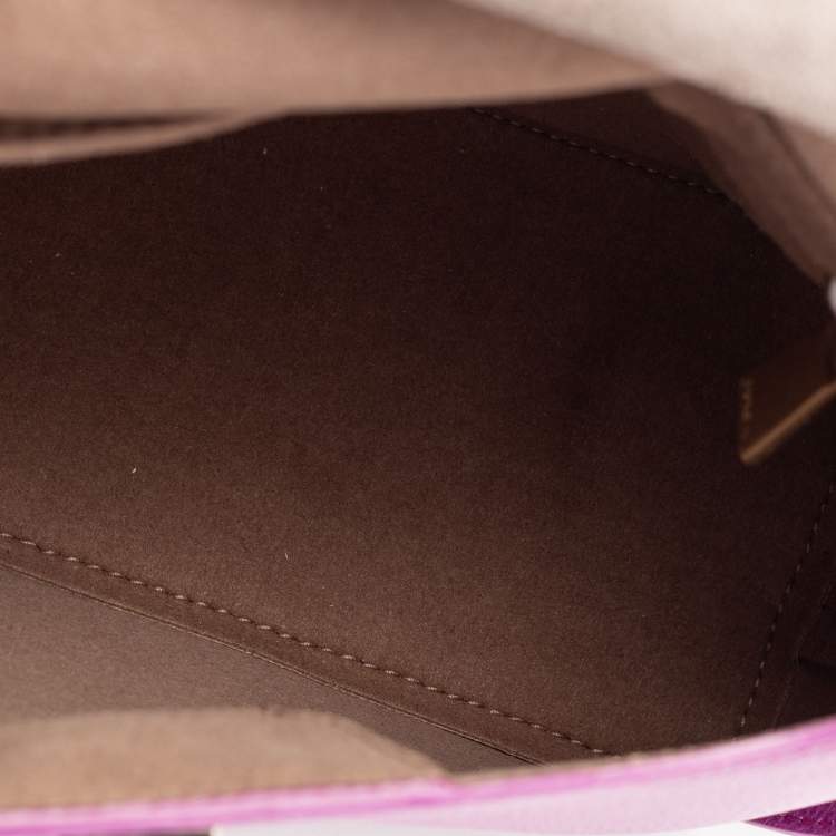 Pre Owned Furla Purple Leather My Piper Satchel