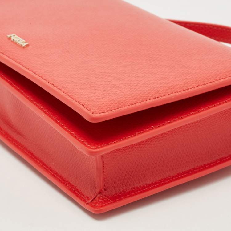 Pre Owned Furla Red Leather Incanto Crossbody Bag