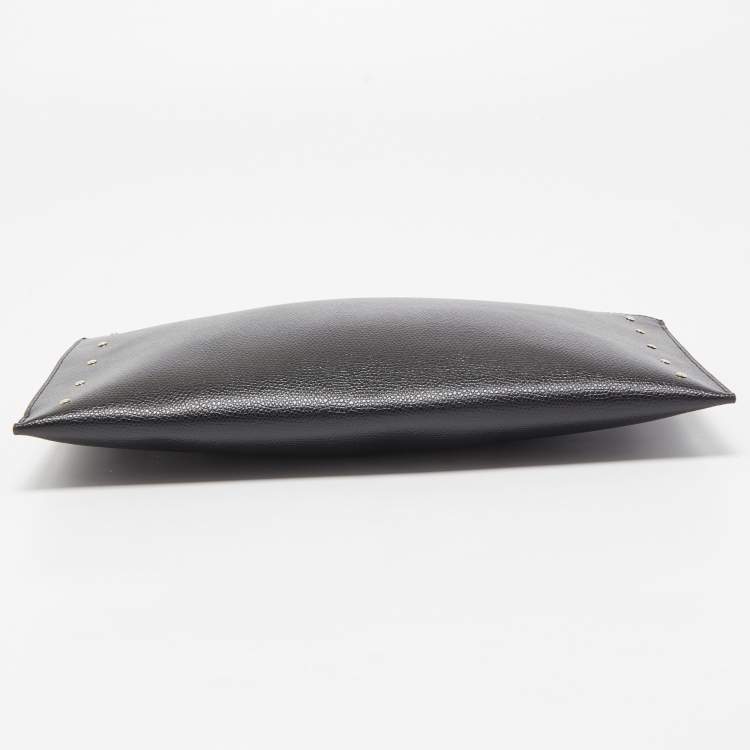 Pre Owned Furla Black Leather Janine Clutch Bag