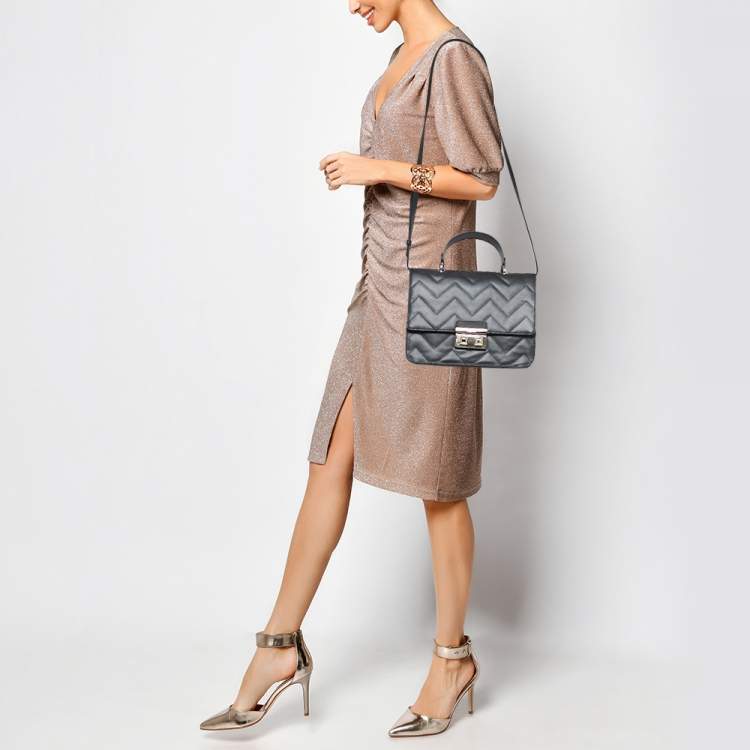 Furla Black Quilted Leather Bella Top Handle Bag Furla | TLC