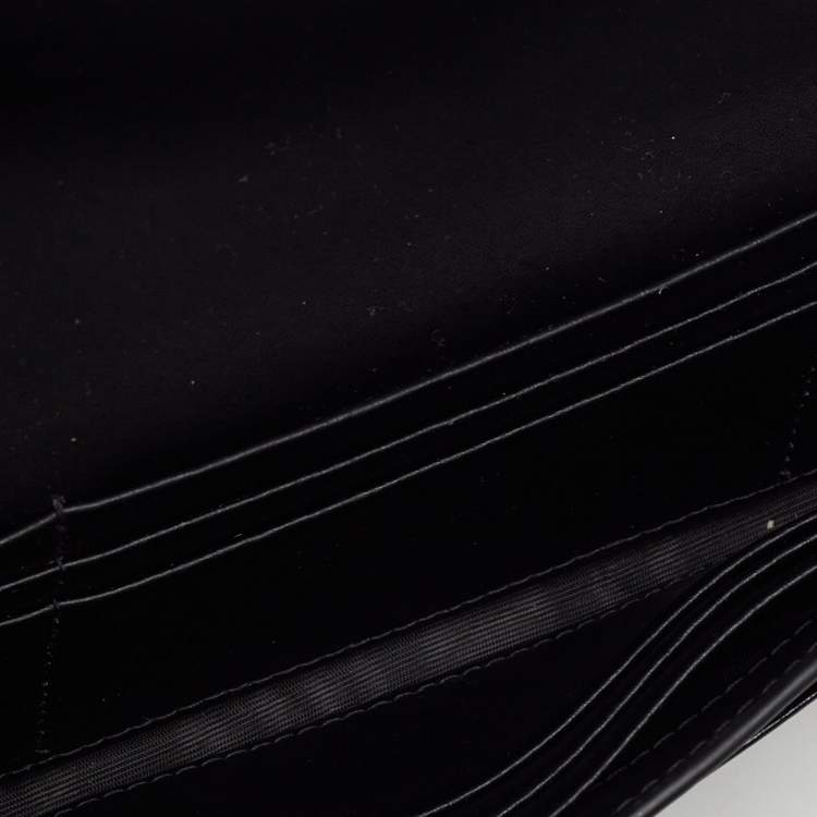 Pre Owned Furla Black Croc Embossed Leather Continental Wallet