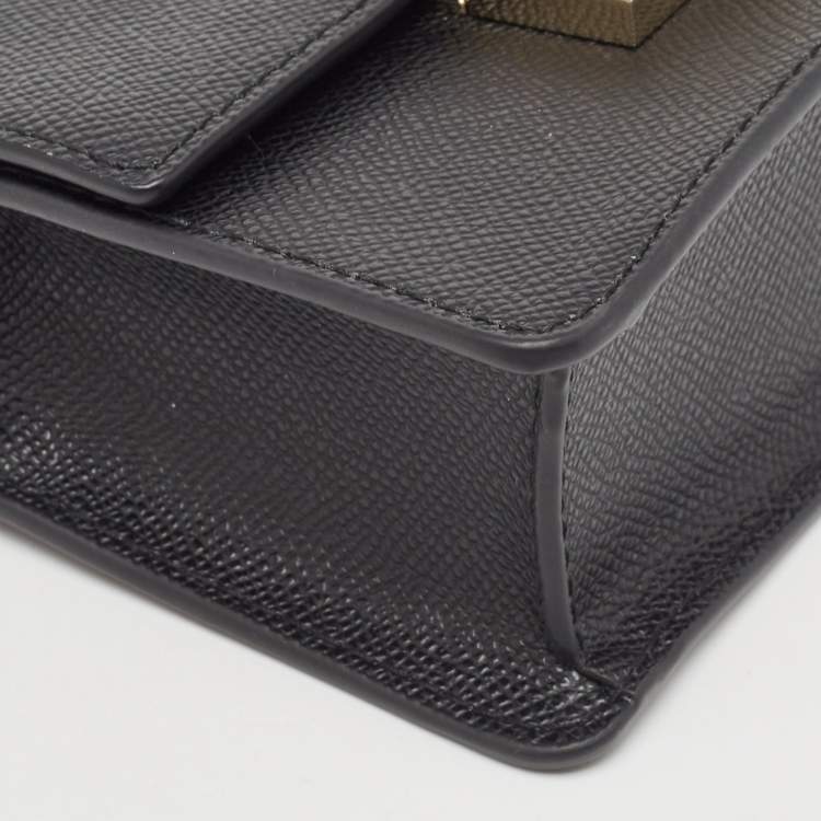 Pre Owned Furla Black Leather Micro Venere Top Handle Bag