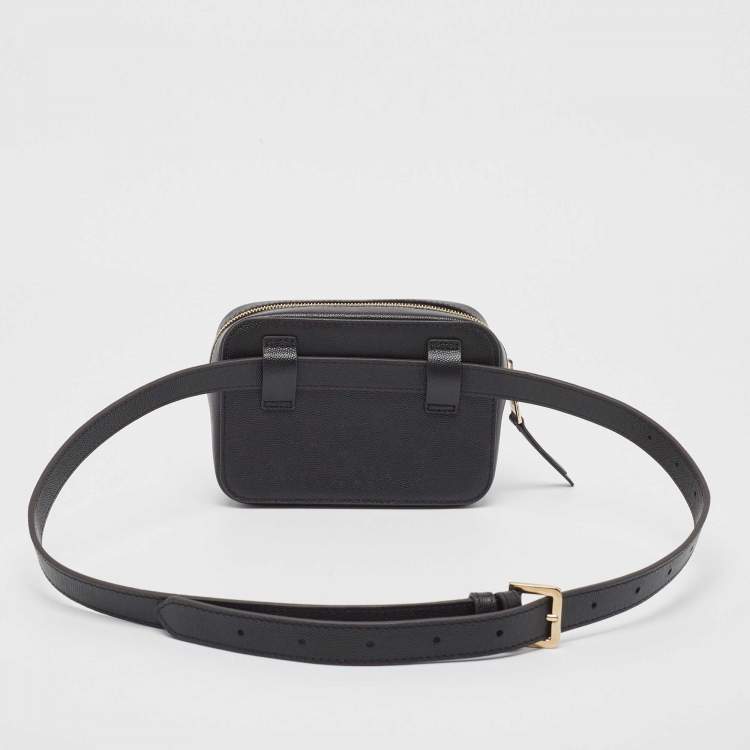 Pre Owned Furla Black Leather Babylon Belt Bag