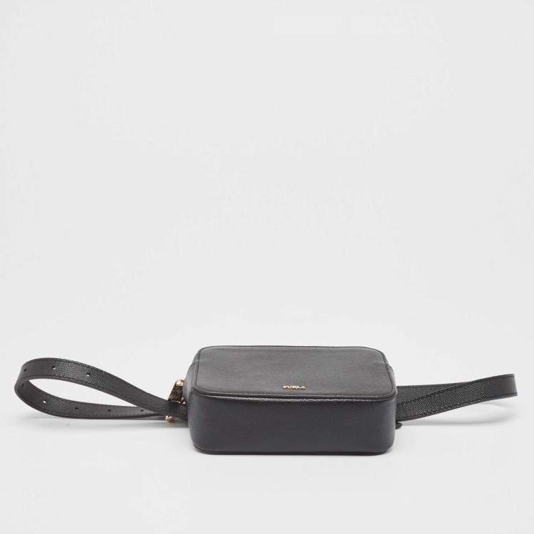 Pre Owned Furla Black Leather Babylon Belt Bag