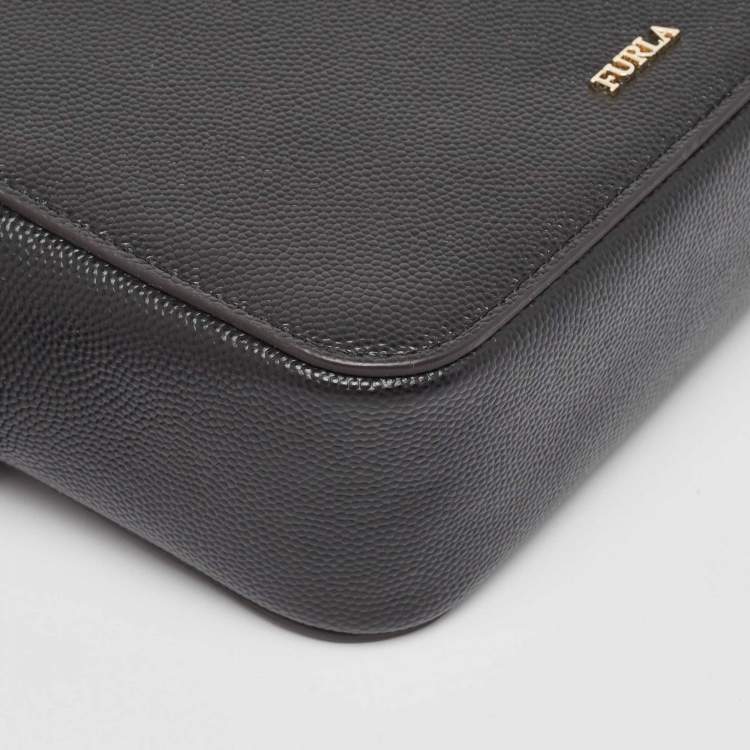 Pre Owned Furla Black Leather Babylon Belt Bag